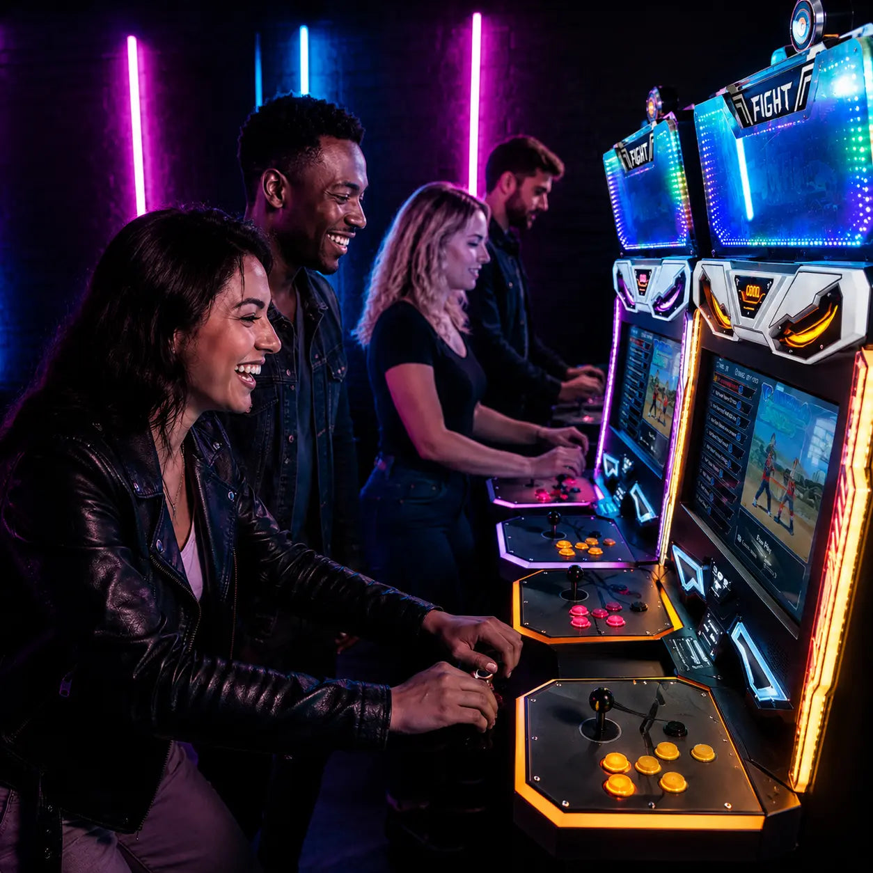 Players at real fighting games