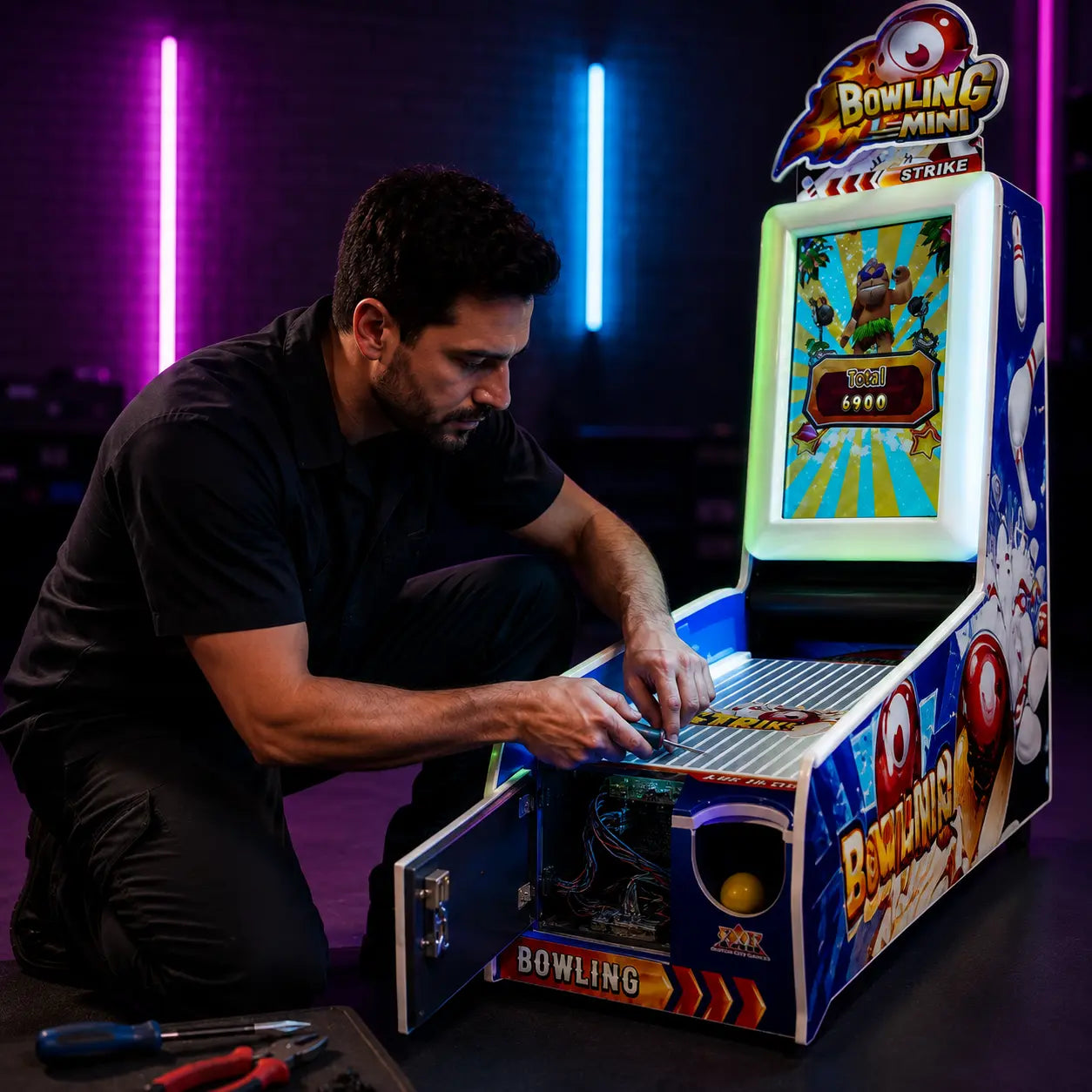 Bowling Mini service scene